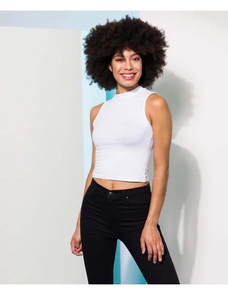 SF Women's high neck crop vest
