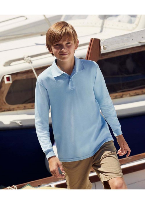 Fruit of the Loom Kids long sleeve 65/35 polo