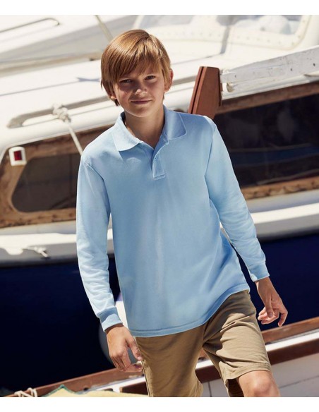 Fruit of the Loom Kids long sleeve 65/35 polo