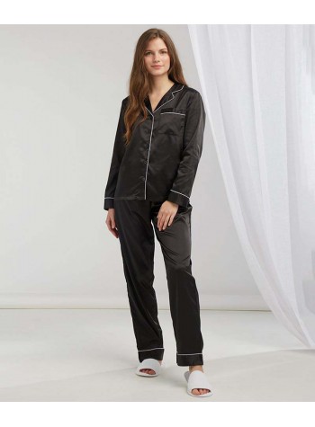 Towel City Women's satin long pyjamas