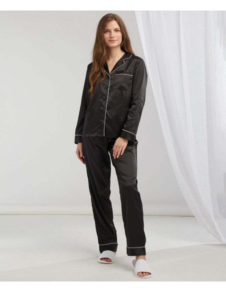 Towel City Women's satin long pyjamas