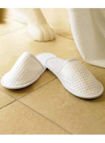 Towel City Waffle mule slippers