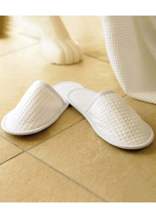Towel City Waffle mule slippers