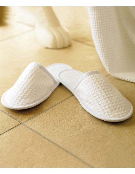 Towel City Waffle mule slippers