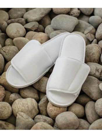 Towel City Open-toe slippers with hook and loop strap