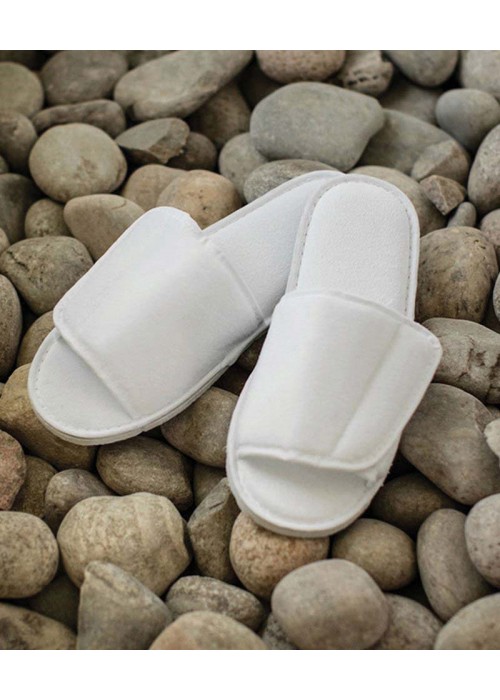 Towel City Open-toe slippers with hook and loop...