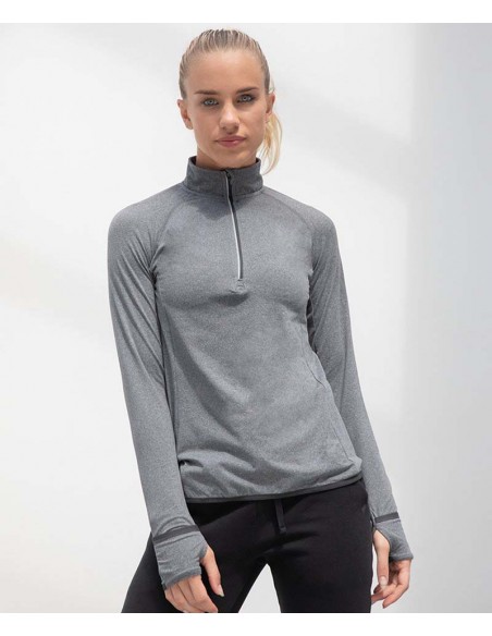 Tombo Women's long-sleeved ¼ zip top