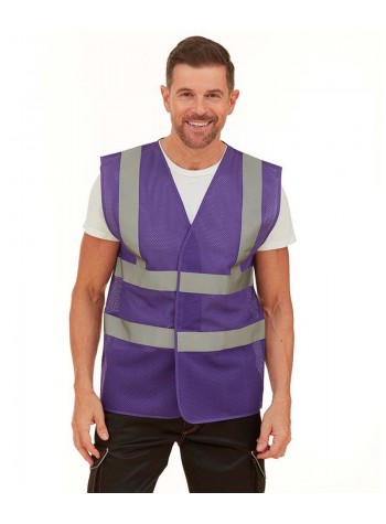 Yoko Top cool open mesh 2-band-and-braces waistcoat (HVW120)