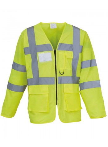 Yoko Hi-vis executive long sleeve waistcoat (HVJ800)