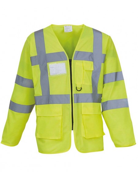 Yoko Hi-vis executive long sleeve waistcoat (HVJ800)