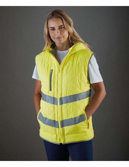 Yoko Hi-vis Kensington hooded gilet (HV007)
