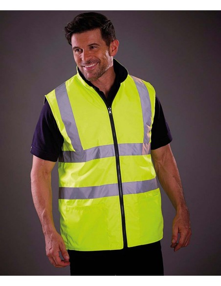 Yoko Hi-vis reversible fleece bodywarmer (HV008F)