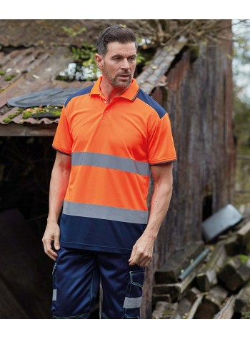 Yoko Hi-vis two-tone polo shirt (HVJ220)