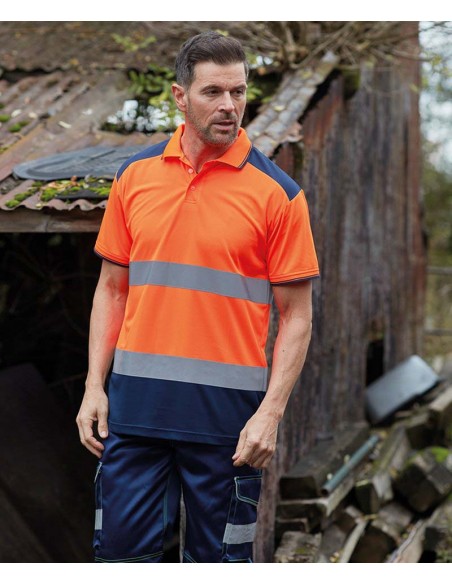 Yoko Hi-vis two-tone polo shirt (HVJ220)