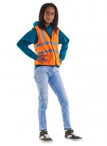 Uneek Clothing Childrens hi-viz waist coat