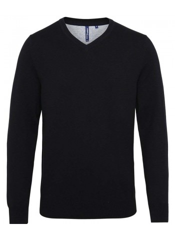 Asquith & Fox Men's cotton blend v-neck sweater 2
