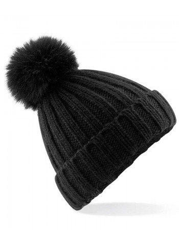 Beechfield Verbier fur pop pom chunky beanie 2
