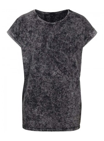 Build Your Brand Women's Acid Washed Extended Shoulder Tee 2