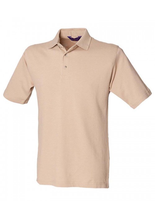Henbury Classic cotton piqué polo with stand-up...
