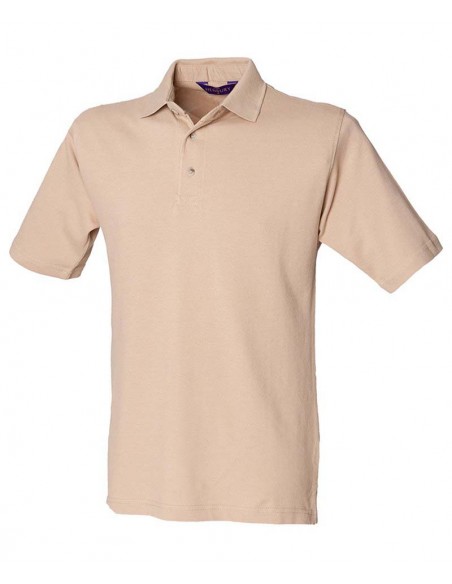 Henbury Classic cotton piqué polo with stand-up collar