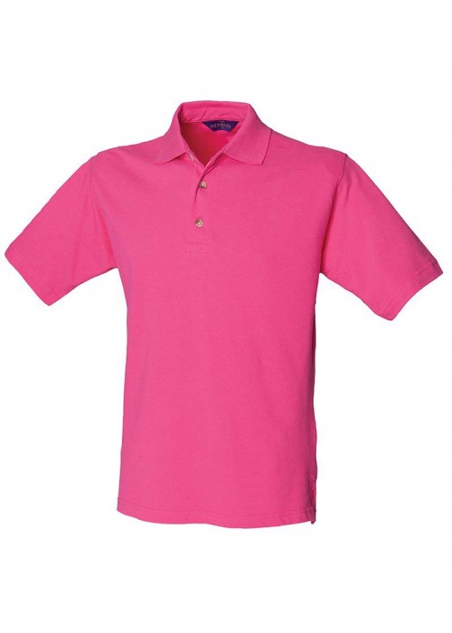 Henbury Classic cotton piqué polo with stand-up...