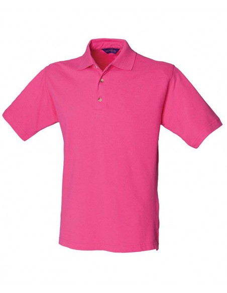 Henbury Classic cotton piqué polo with stand-up collar