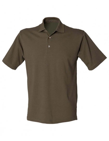 Henbury Classic cotton piqué polo with stand-up collar