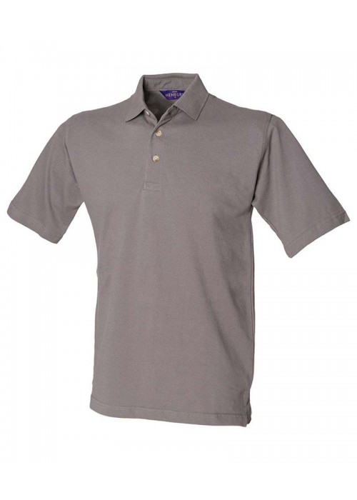 Henbury Classic cotton piqué polo with stand-up...
