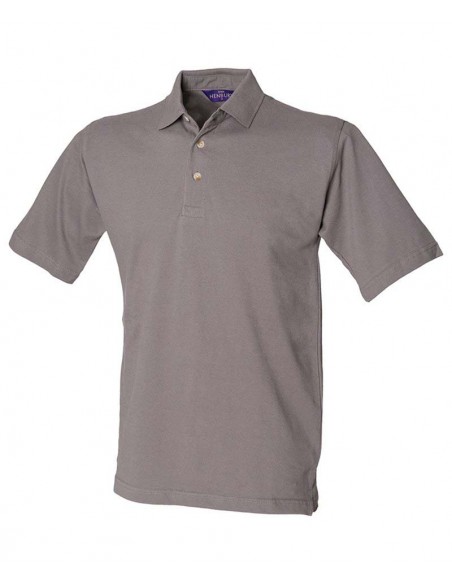 Henbury Classic cotton piqué polo with stand-up collar