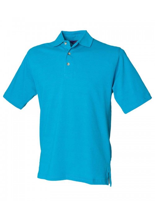 Henbury Classic cotton piqué polo with stand-up...