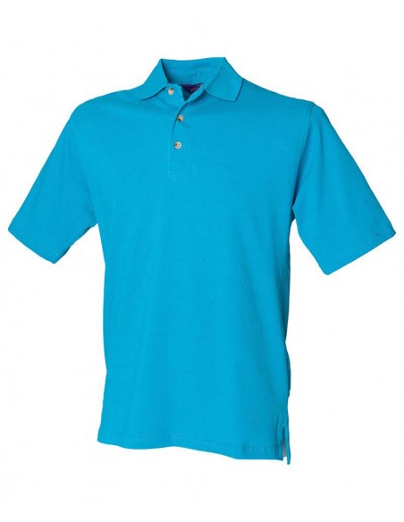 Henbury Classic cotton piqué polo with stand-up collar