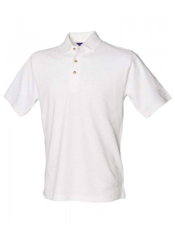 Henbury Classic cotton piqué polo with stand-up collar