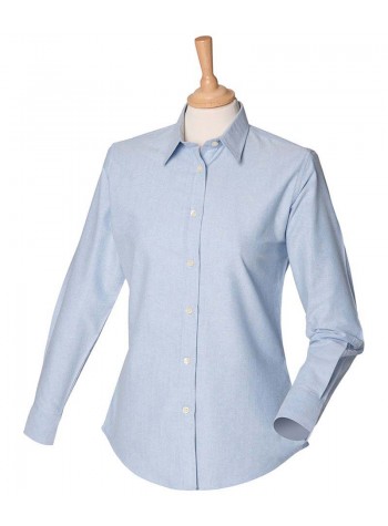 Henbury Women's classic long sleeve Oxford shirt 2
