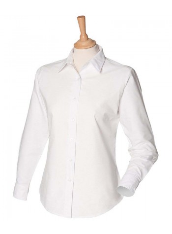 Henbury Women's classic long sleeve Oxford shirt