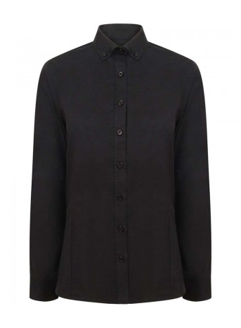 Henbury Women's modern long sleeve Oxford shirt 2