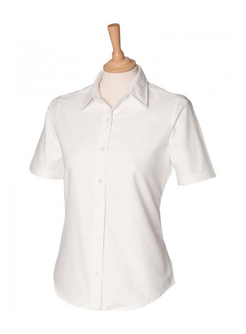 Henbury Women's short sleeve classic Oxford shirt