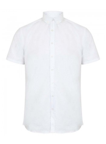 Henbury Modern short sleeve Oxford shirt