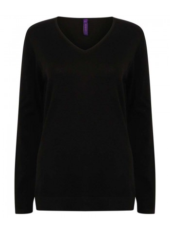 Henbury Women's 12 gauge v-neck jumper 2