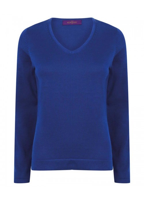 Henbury Women's 12 gauge v-neck jumper