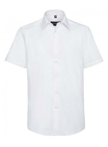 Russell Collection Short sleeve easycare tailored Oxford shirt