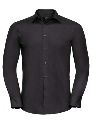 Russell Collection Long sleeve polycotton easycare fitted poplin shirt 2