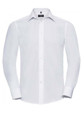 Russell Collection Long sleeve polycotton easycare fitted poplin shirt