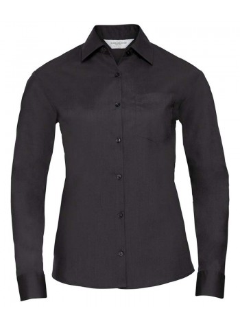 Russell Collection Women's long sleeve polycotton easycare poplin shirt 2
