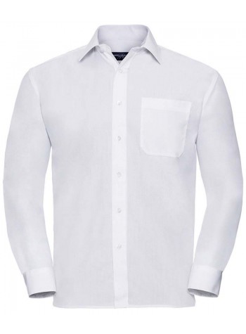 Russell Collection Long sleeve polycotton easycare poplin shirt