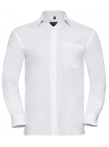 Russell Collection Long sleeve pure cotton easycare poplin shirt