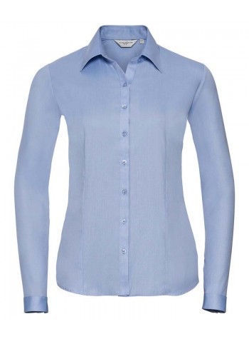 Russell Collection Women's long sleeve herringbone shirt 2
