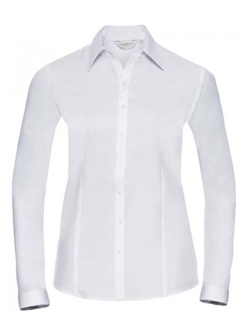 Russell Collection Women's long sleeve herringbone shirt
