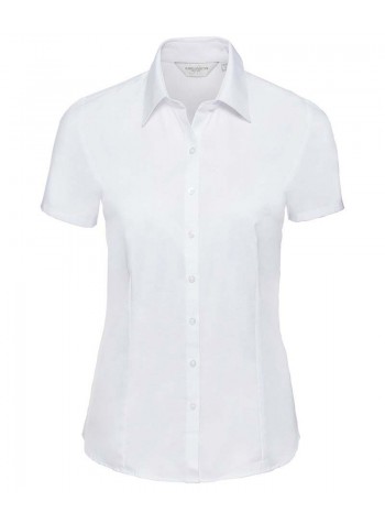 Russell Collection Women's short sleeve herringbone shirt
