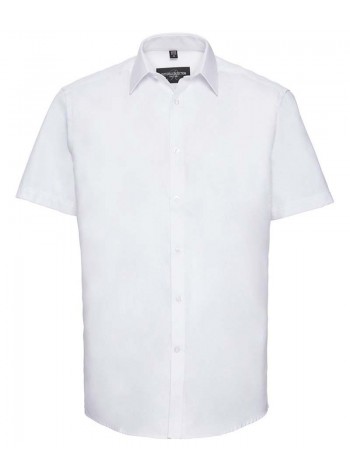 Russell Collection Short sleeve herringbone shirt