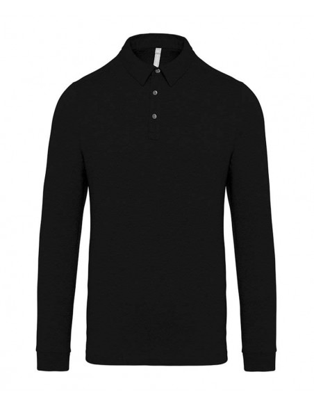 Kariban Jersey knit long sleeve polo shirt